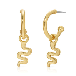 Lucky Feather Oh So Charming - Snake Hoops