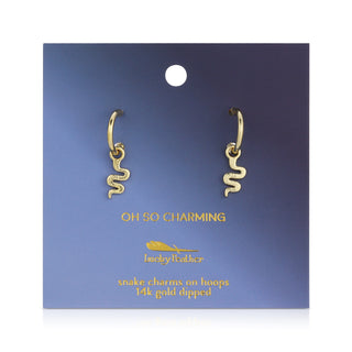 Lucky Feather Oh So Charming - Snake Hoops