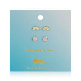 Lucky Feather Pure Magic - Rainbow + Disc Studs