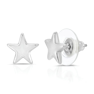 Lucky Feather Shine So Bright - Silver Star Earrings