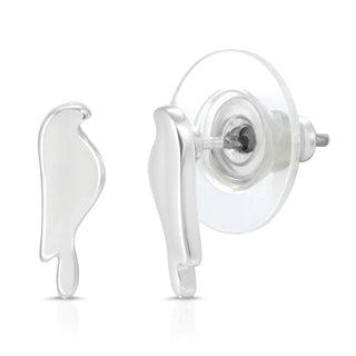 Lucky Feather Troubles Fly Away - Silver Bird Earrings