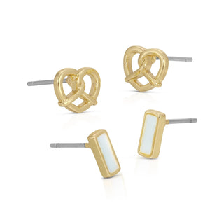 Lucky Feather Twists and Turns - Pretzel + Bar Studs