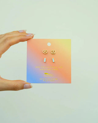 Lucky Feather Twists and Turns - Pretzel + Bar Studs