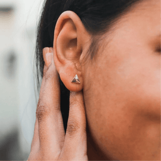 Lucky Feather You are Balanced - Gold Triangle Earrings