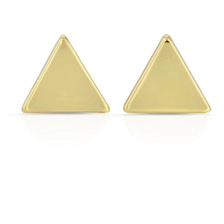 gold-plated triangle stud earrings