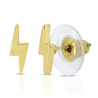 Lucky Feather You are Electric - Gold Bolt Earrings