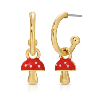 Bring Magic Mushroom Hoop Earrings