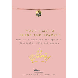 Lucky Feather Your Time to Sparkle + Shine - Gold Sparkle Necklace