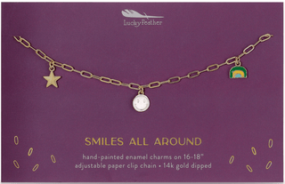 Lucky Feather Enamel Treasure Necklace