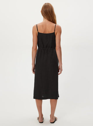 SABINE V-NECK TIE FRONT MIDI DRESS