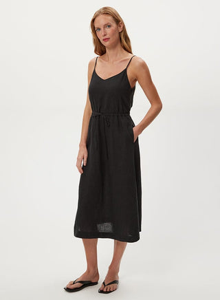 SABINE V-NECK TIE FRONT MIDI DRESS