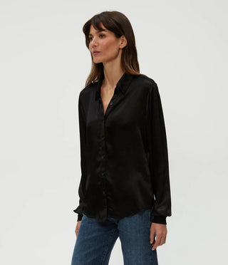 Meredith Satin Button Down Shirt