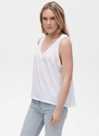 Michael Stars Dina Mixed Fabric Tank Top - Taryn x Philip Boutique
