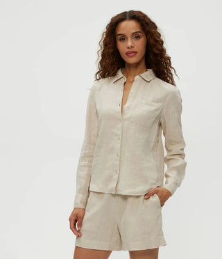Michael Stars Spencer Longsleeve Linen Shirt