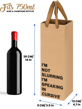 MilkToast Brands - "I'm not slurring I'm speaking in cursive" Wine Gift Bag