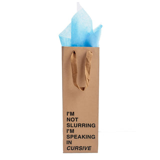 MilkToast Brands - "I'm not slurring I'm speaking in cursive" Wine Gift Bag