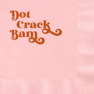 Mod Lounge - Dot Bam Crack Mahjong Pink and Orange Foil Cocktail Napkin