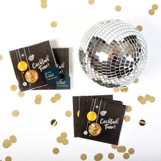  Disco Ball Cocktail Time Beverage Napkins