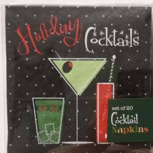 Mod Lounge Paper Company - Holiday Cocktails Mid Century Modern Beverage Napkin