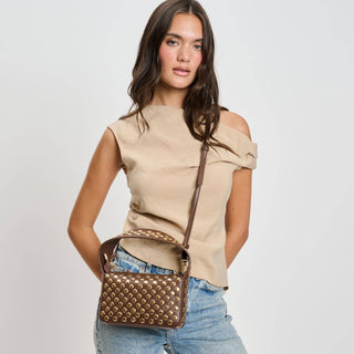 Moda Luxe - Isabel Studded Crossbody: Chocolate