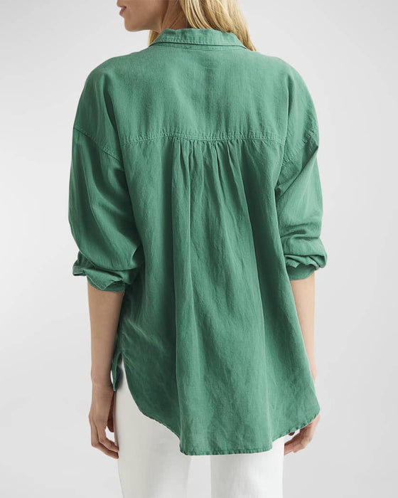 Splendid Bailey Oversized Button-Front Linen-Blend Shirt