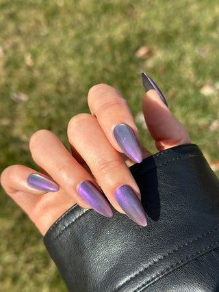 opal nails shimmery purple