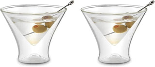 Outset Double-Walled Stemless Martini Glasses