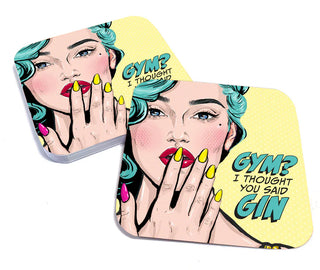 Gym? I Thought You Said Gin Paper Coaster Set