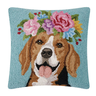 Peking Handicraft - Floral Beagle Hook Pillow