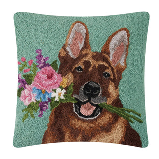 Peking Handicraft - Floral German Shepherd Hook Pillow