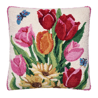 Peking Handicraft - Springtime Tulips Hook Pillow - Sally Eckman Roberts