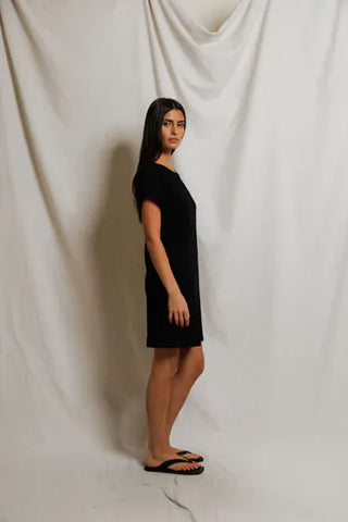 perfectwhitetee laurie japanese jersey raglan short sleeve dress