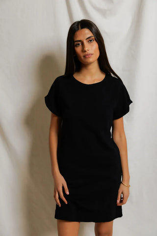 perfectwhitetee laurie japanese jersey raglan short sleeve dress