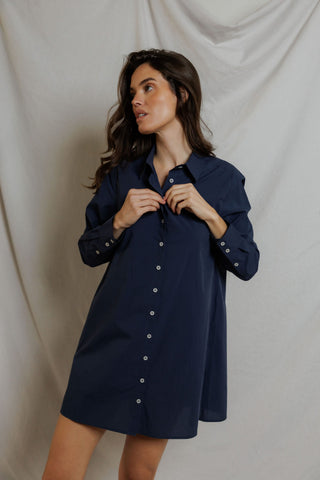 DW240-Felicia - cotton poplin button down dress