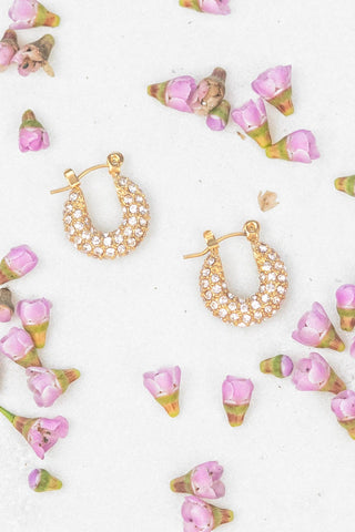 Peter and June - Shimmer Mini Hoops - 18K Gold Plated