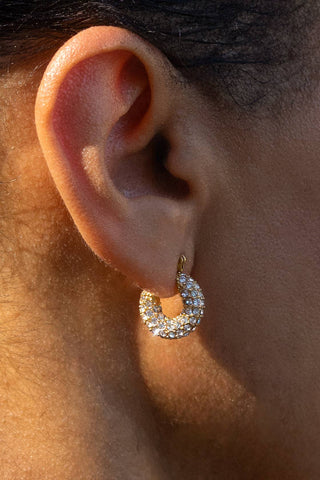 Peter and June - Shimmer Mini Hoops - 18K Gold Plated