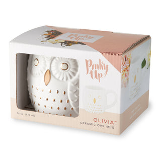 Pinky Up Olivia Ceramic Owl Mug