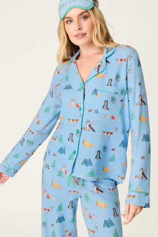 PJ Salvage Happy Campawr Dogs Camping Print 3-Piece PJ Set