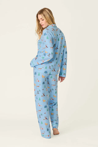 PJ Salvage Happy Campawr Dogs Camping Print 3-Piece PJ Set