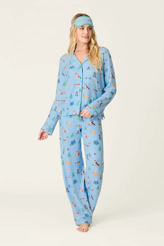PJ Salvage Happy Campawr Dogs Camping Print 3-Piece PJ Set