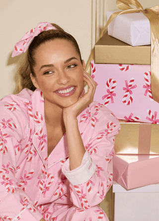 PJ Salvage Sweeter Than Sugar 3-Piece Candy Cane Print Flannel PJ Set