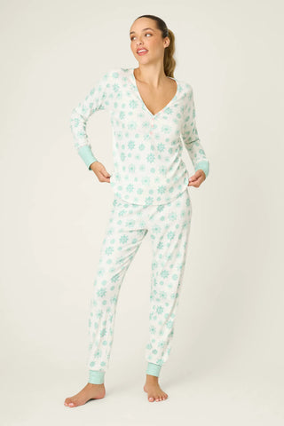PJ Salvage Snowflake Wishes Pointelle Pants Set