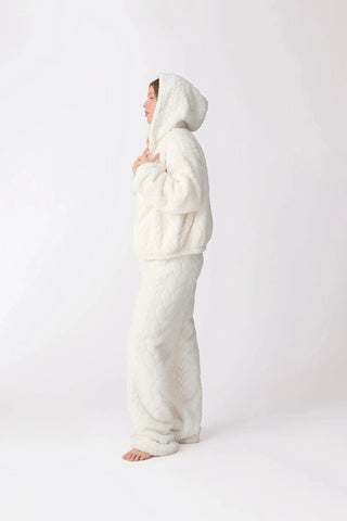 PJ Salvage Ivory Cable Texture Cozy Hooded Jacket