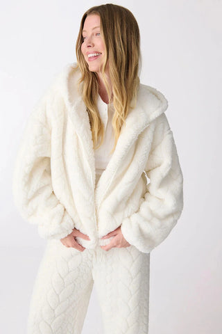  Cozy Hooded Jacket in ivory