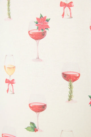 PJ Salvage Let's Get Toasty Holiday Wine Print Pants Set