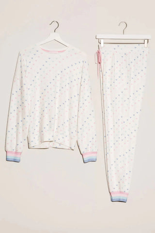 P.J. Salvage Mad Love Heart Pullover Pajama Sleep Wear Lounge Set