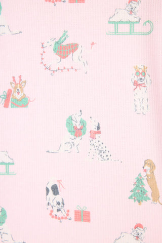 PJ Salvage Peace & Pawlidays Dog Print Pants Set