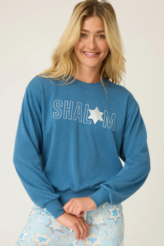 PJ Salvage You Had Me At Shalom Graphic Fleece Sweatshirt