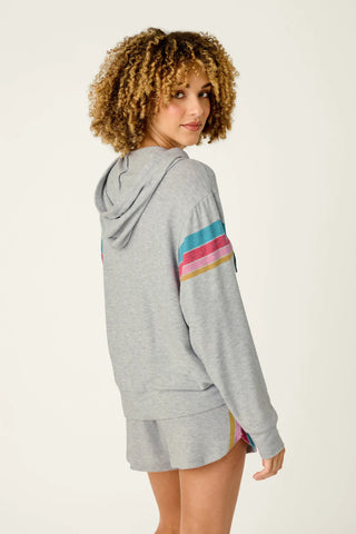 PJ Salvage Takin’ It Easy Club Striped Zip-Up Hoodie