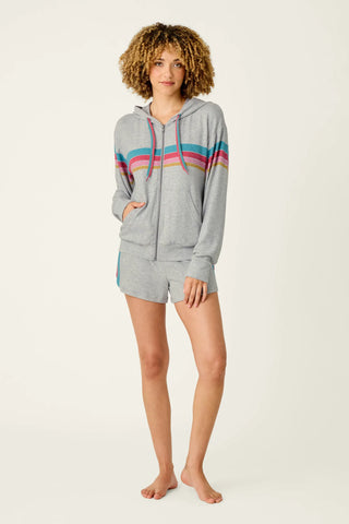 PJ Salvage Takin’ It Easy Club Striped Zip-Up Hoodie